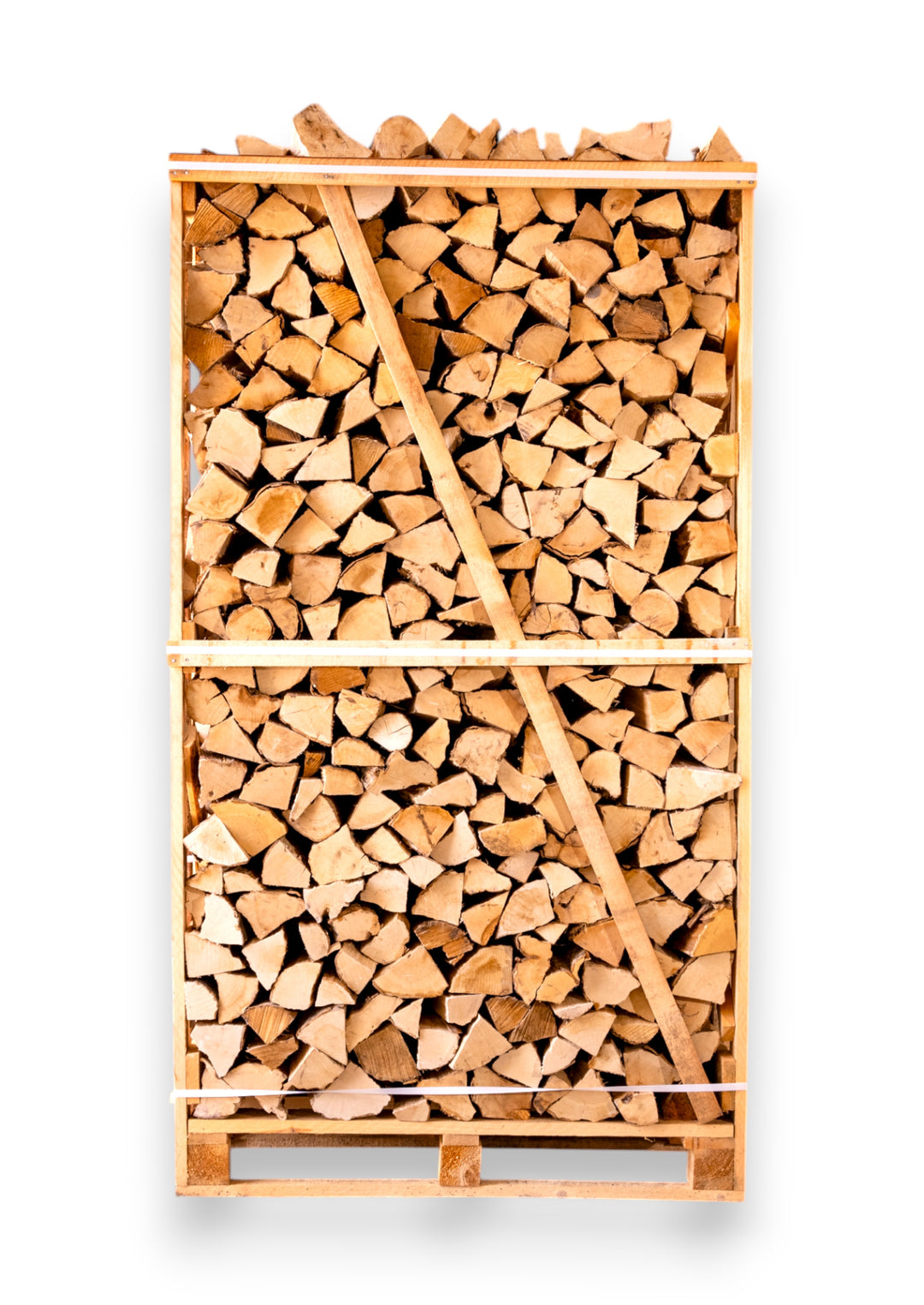 Džiovintos skroblo malkos medinėje dežėje ( 1.8 erdmetrio)