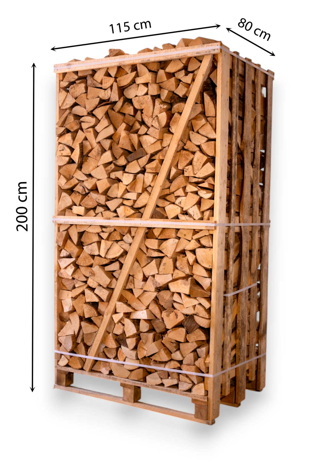Džiovintos uosio malkos medinėje dežėje ( 1.8 erdmetrio)