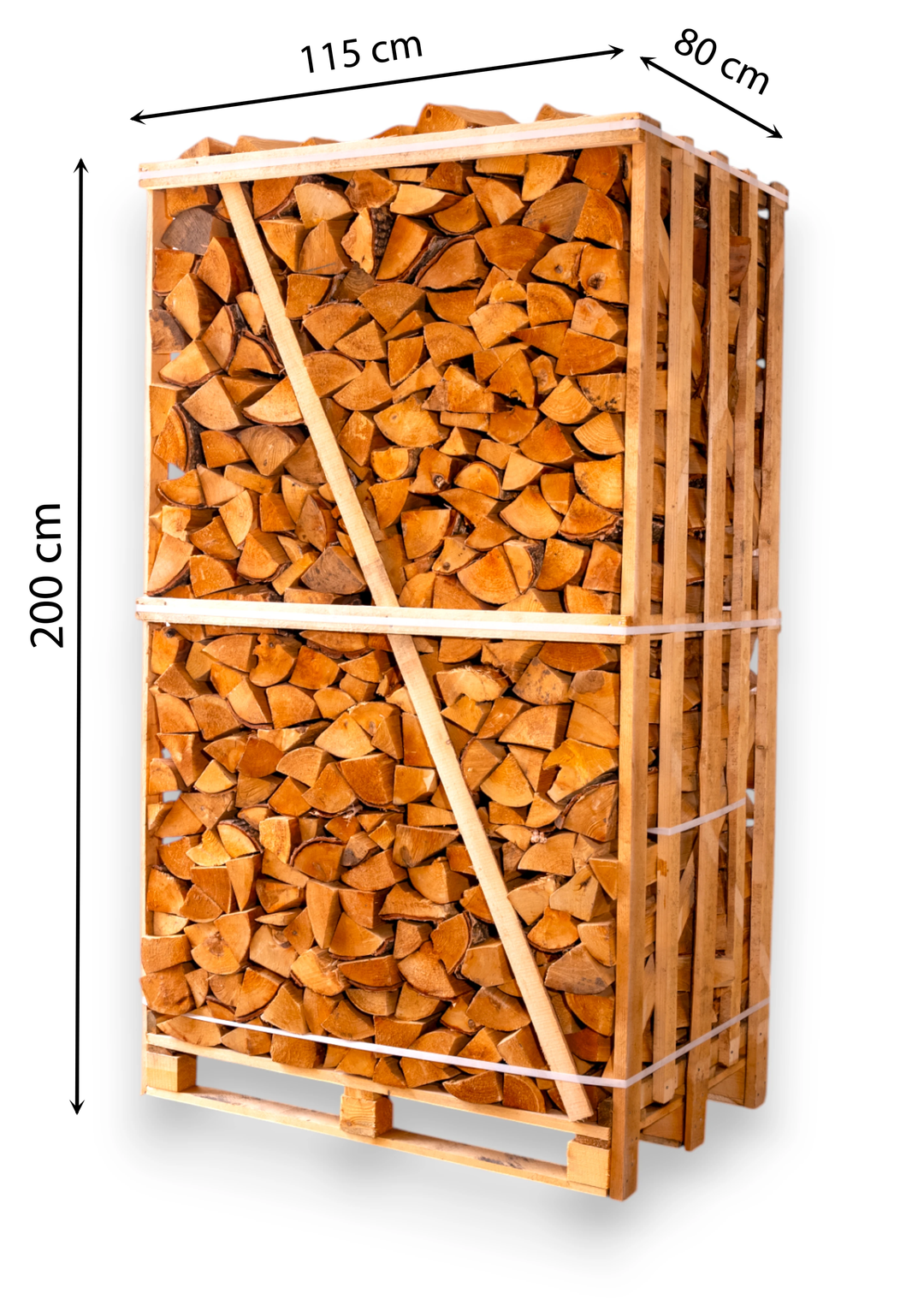 Džiovintos beržo malkos medinėje dežėje ( 1.8 erdmetrio)