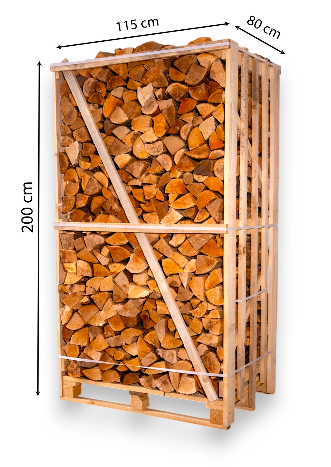 Džiovintos alksnio malkos medinėje dežėje (1.8 erdmetrio)