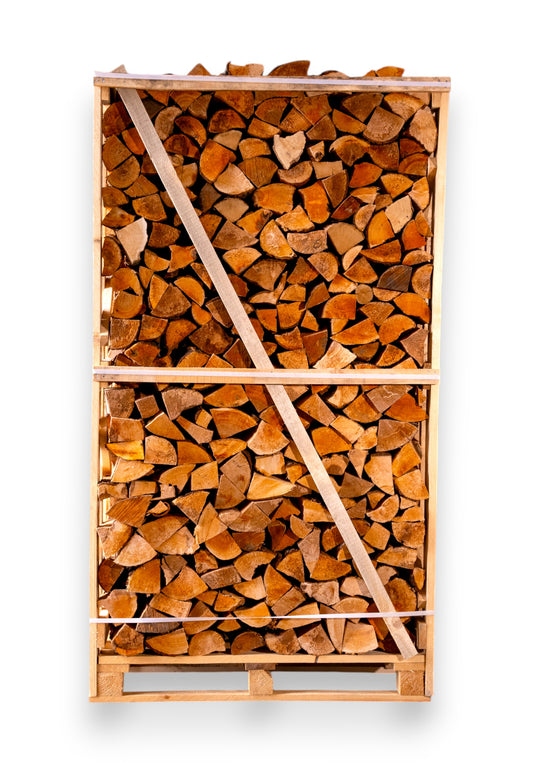 Džiovintos alksnio malkos medinėje dežėje (1.8 erdmetrio)