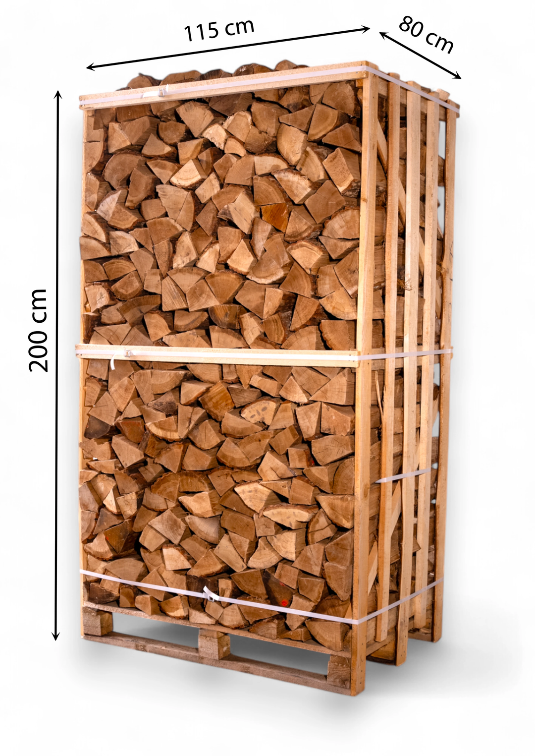 Džiovintos ąžuolo malkos medinėje dežėje ( 1.8 erdmetrio)