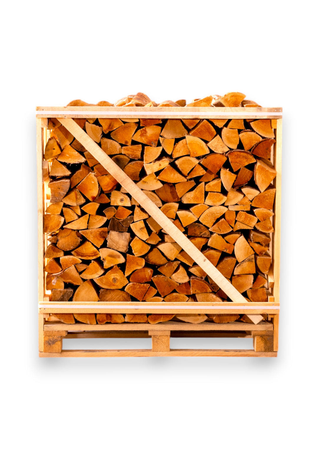 Džiovintos beržo malkos medinėje dežėje (1 erdmetris)