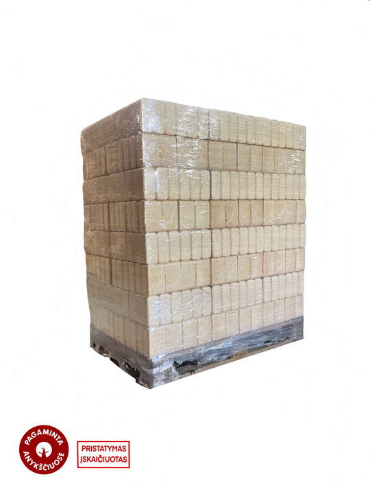 Spygliuočių medienos briketai (96 pakuotės po 12 vnt)